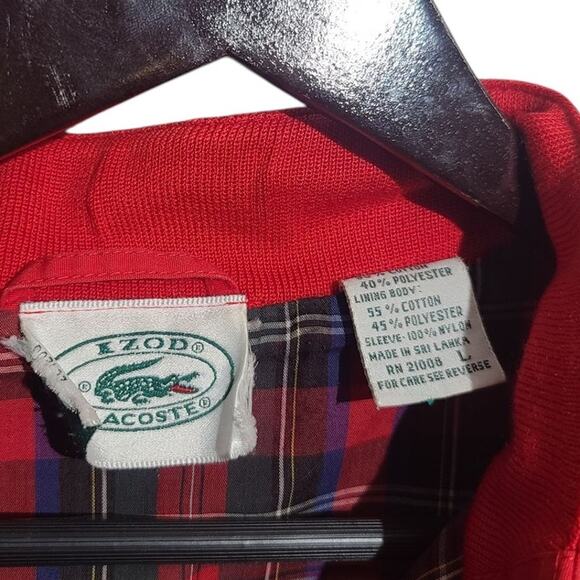 Lacoste x Izod Vintage Grandpa Jacket Red Size L - Picture 9 of 9